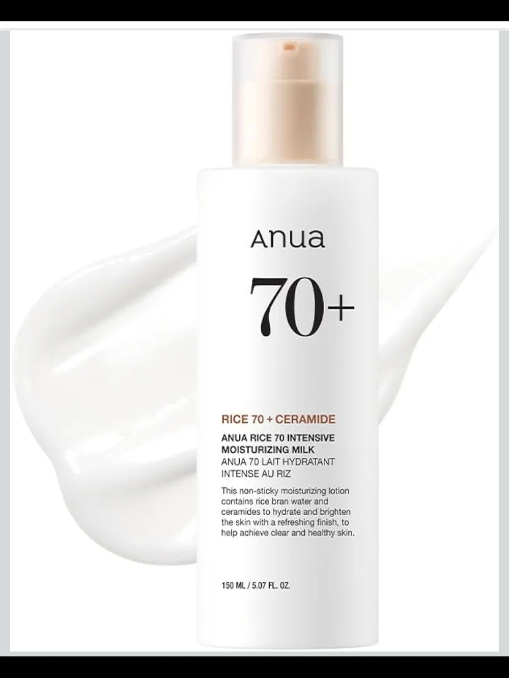 Anua Rice 70 + Ceramide Moisturizing Milk 150ml/5.07oz Korean Skincare New